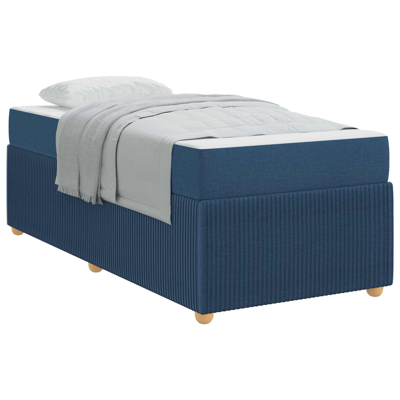 vidaXL Estrutura da Cama com colchão Azul 90 x 190 cm tecido
