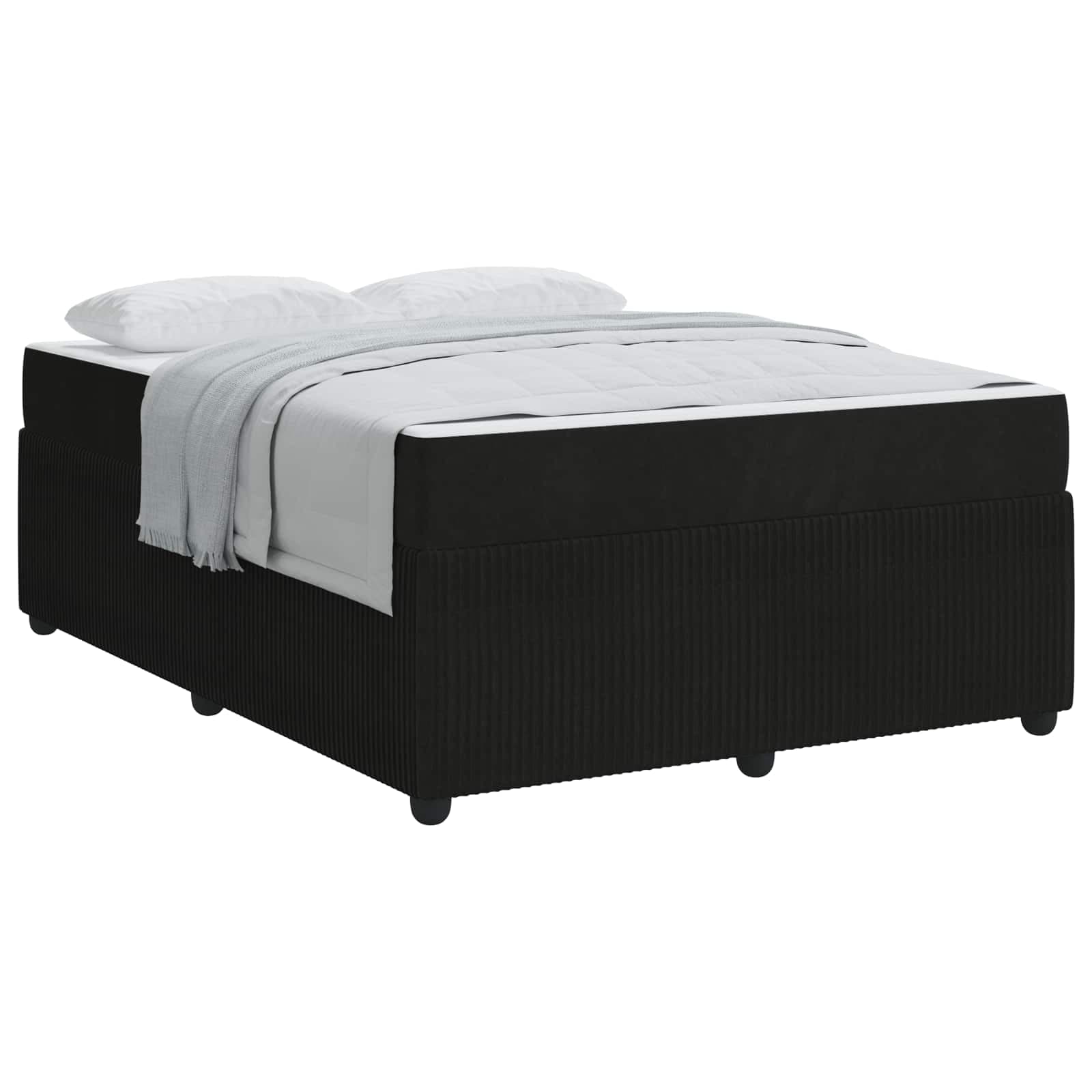 vidaXL Estrutura da Cama com colchão Preto 160 x 200 cm tecido