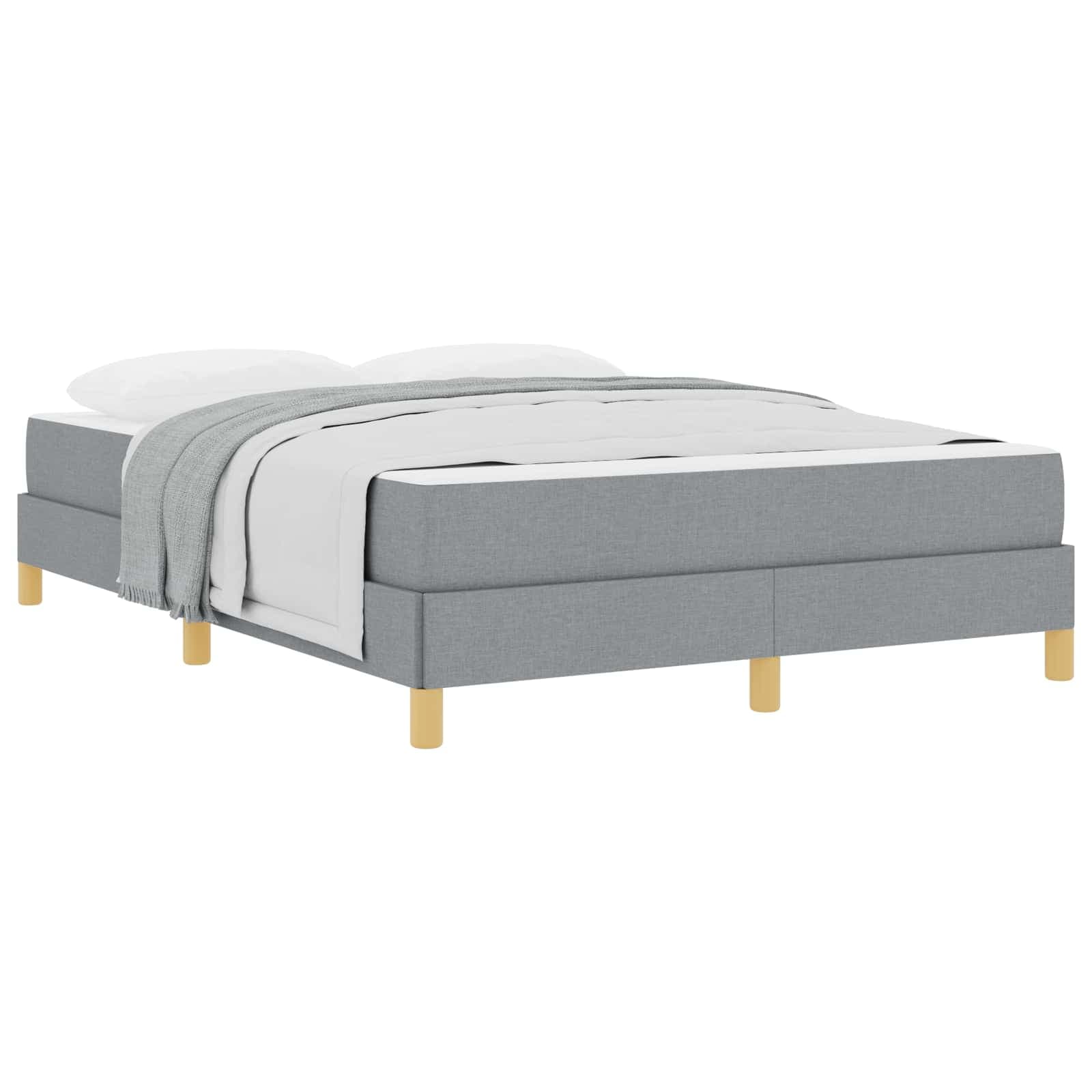 vidaXL Cama Box com colchão Cinzento-claro 140 x 200 cm tecido