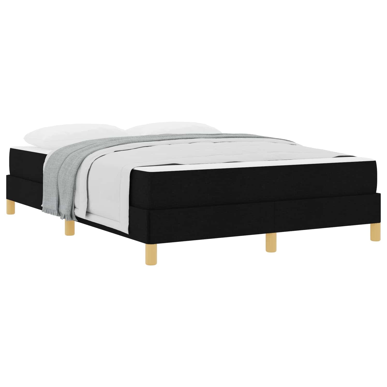 vidaXL Cama Box com colchão Preto 160 x 200 cm tecido