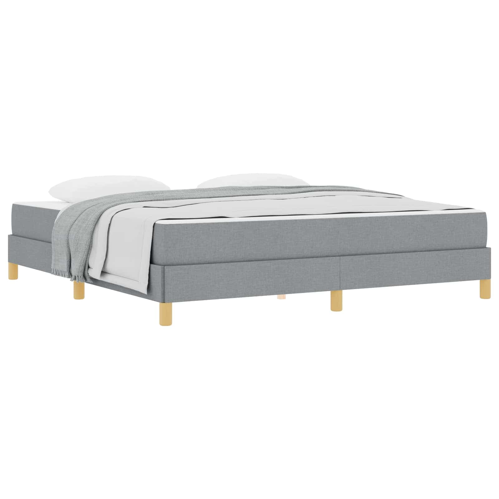 vidaXL Cama Box com colchão Cinzento-claro 180 x 200 cm tecido