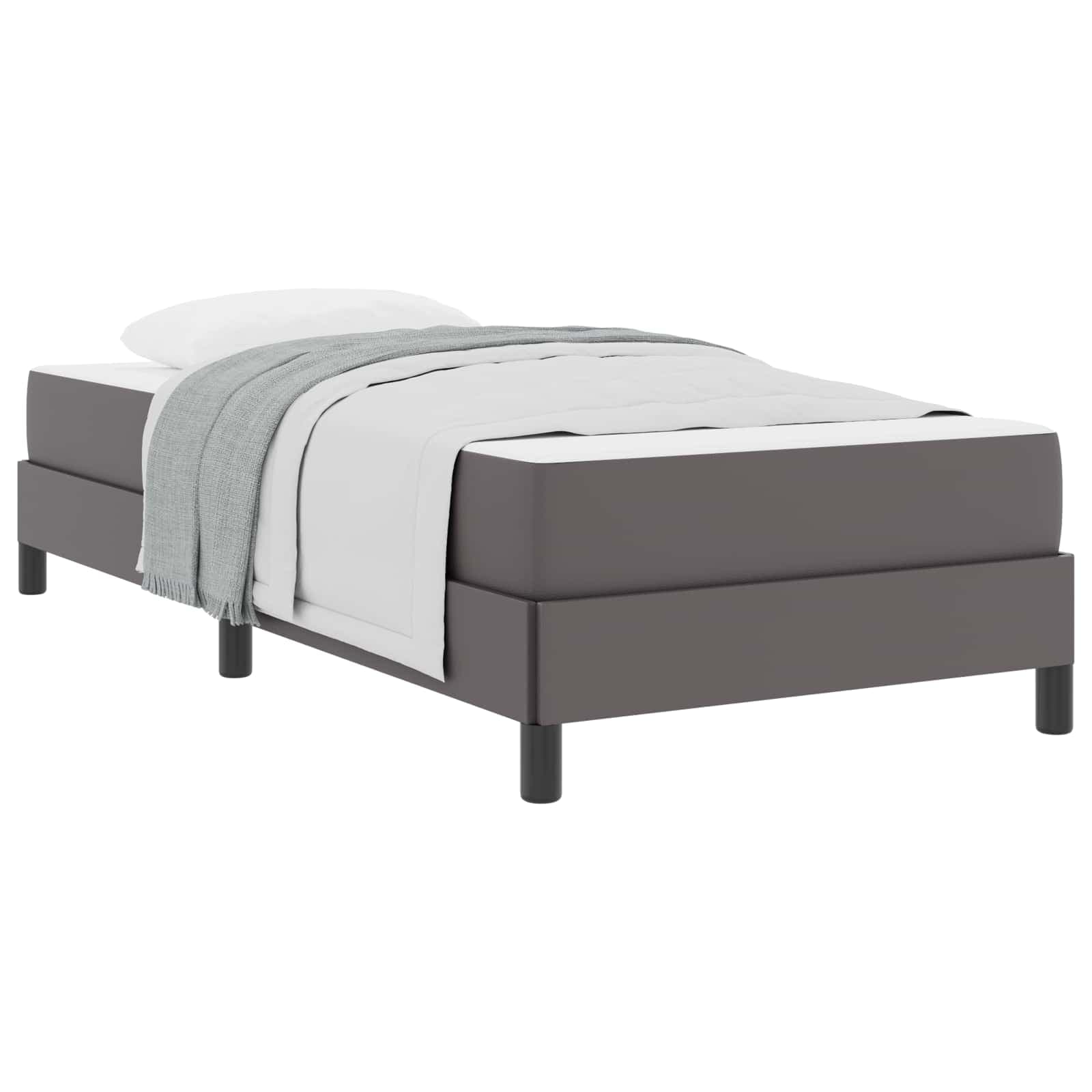 vidaXL Estrutura da Cama com colchão Cinzeto 80 x 200 cm tecido