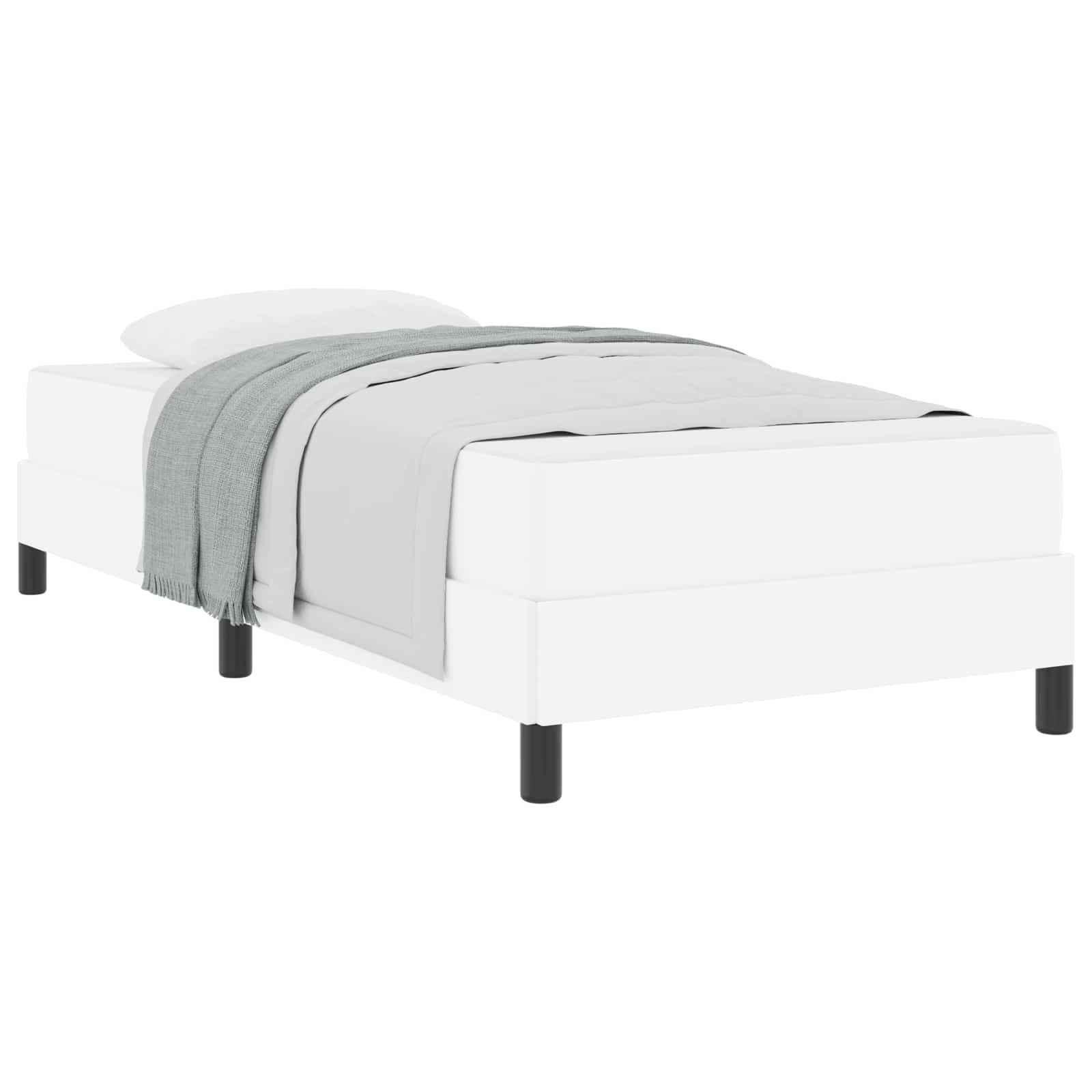 vidaXL Estrutura da Cama com colchão Branco Puro 100 x 200 cm tecido