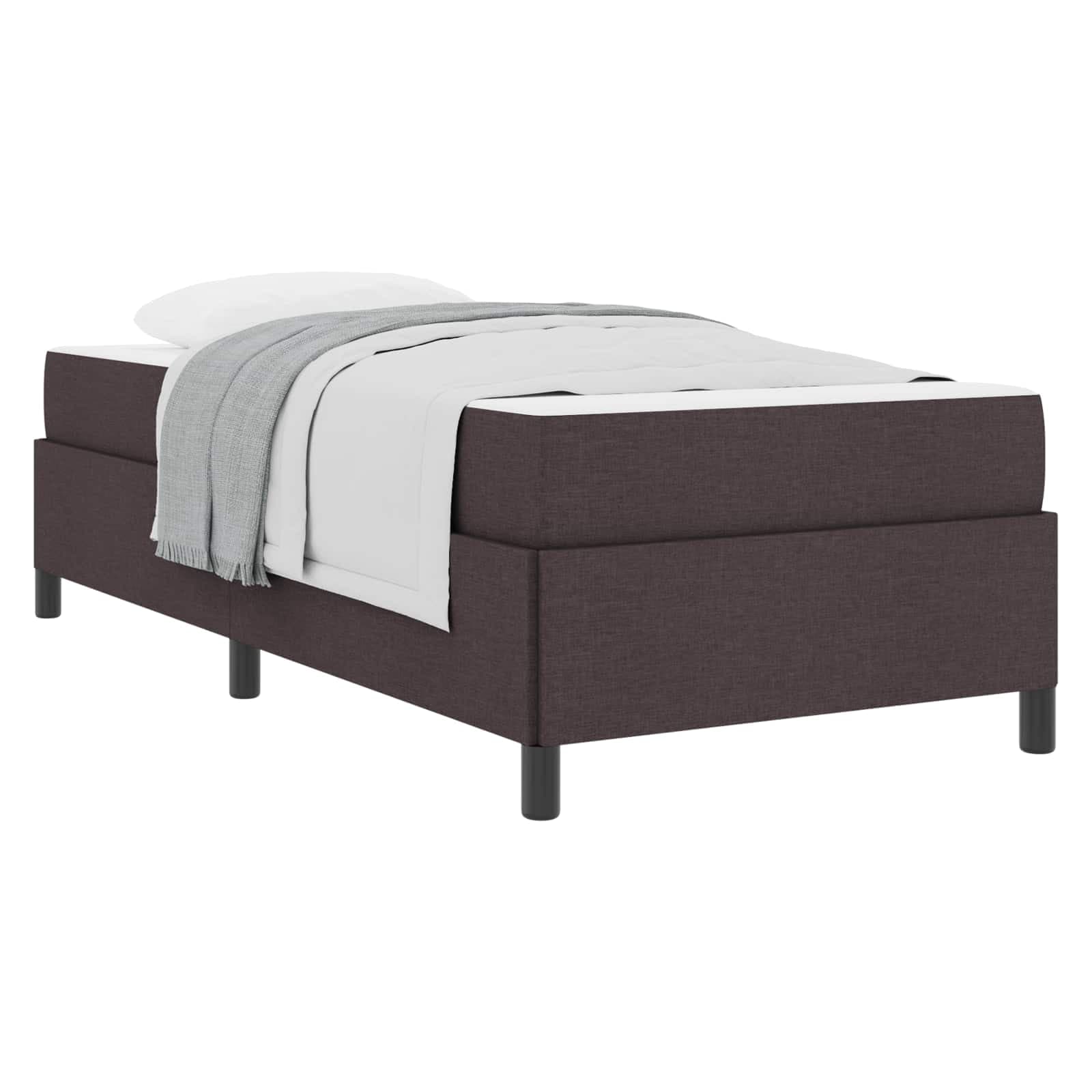 vidaXL Cama Box Marrom Escuro 90 x 200 cm tecido