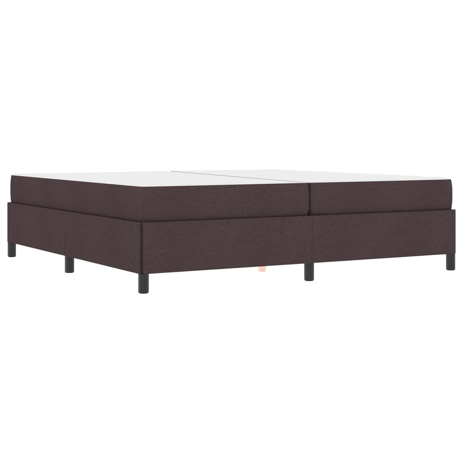 vidaXL Cama Box com colchão Marrom Escuro 200 x 200 cm tecido