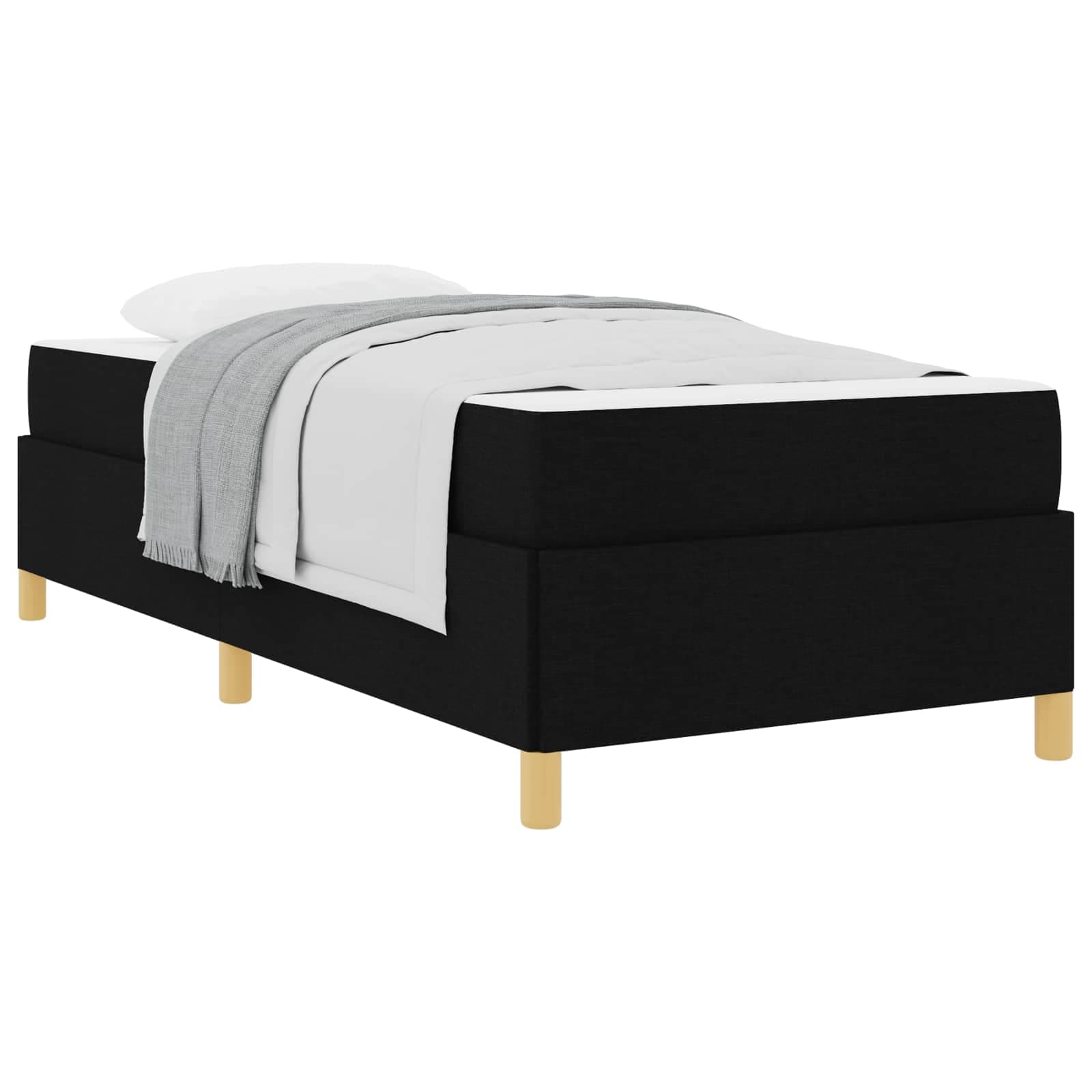 vidaXL Estrutura da Cama com colchão Preto 80 x 200 cm tecido
