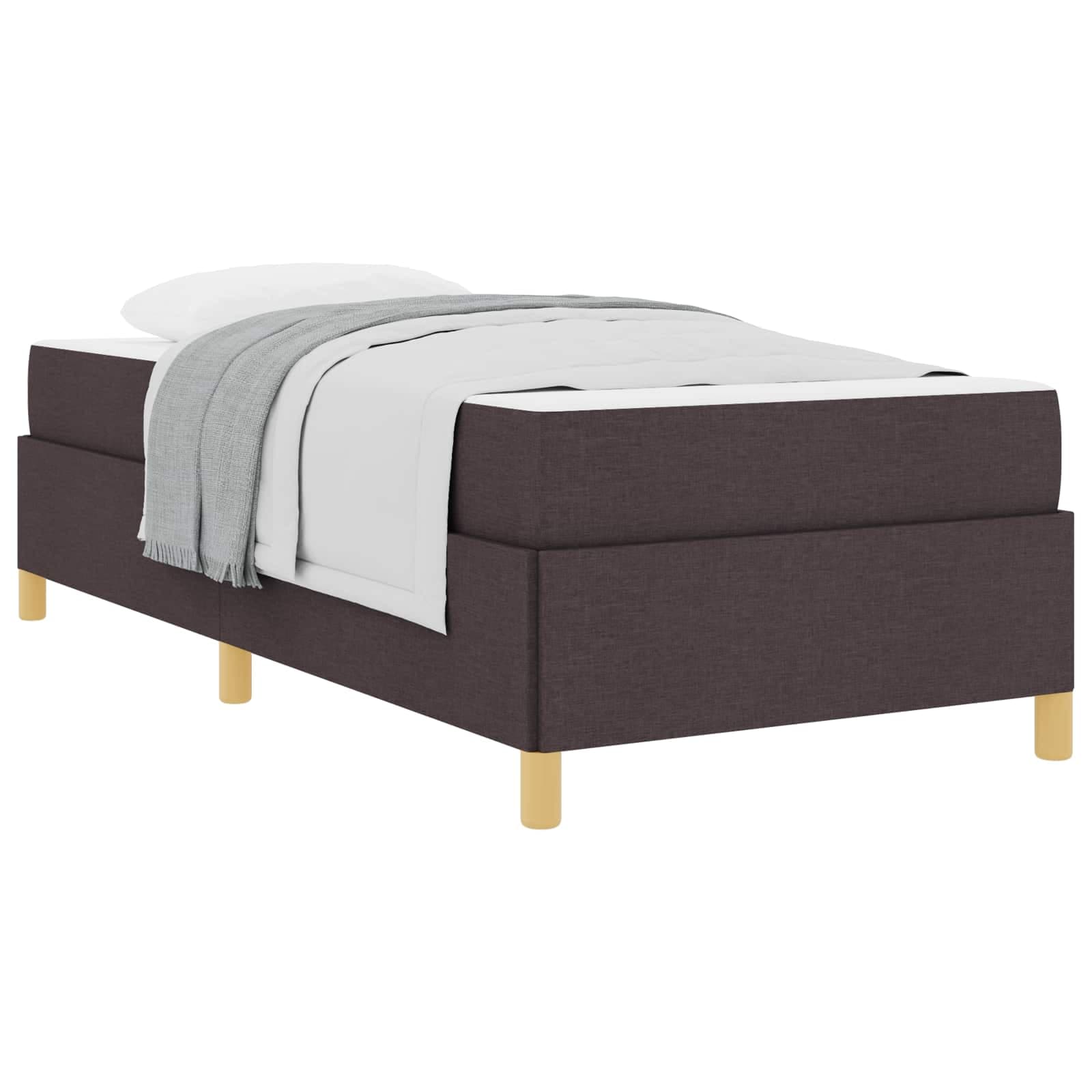 vidaXL Estrutura da Cama com colchão Marrom Escuro 80 x 200 cm tecido