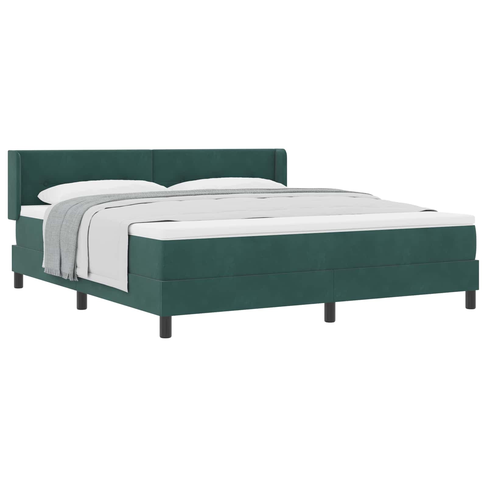 vidaXL Cama Box Spring com Colchão Verde Escuro 180x200 cm Veludo - 3457570559