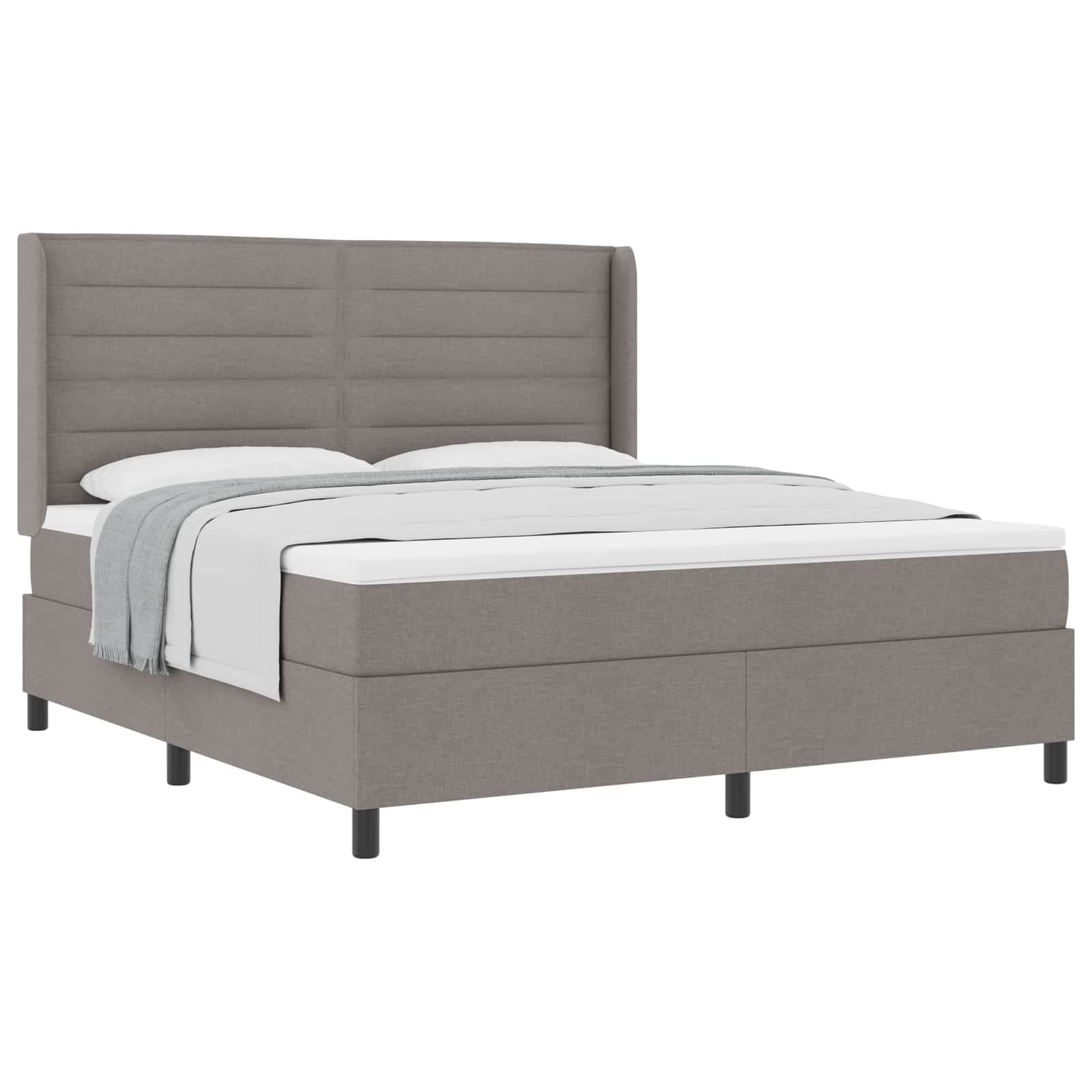 vidaXL Cama Box com colchão Cinzento-acastanhado 200 x 180 cm tecido