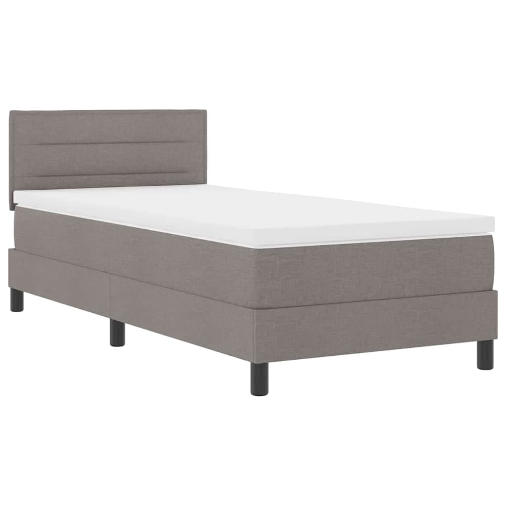 vidaXL Cama Box com Colchão & led Taupe 100x200 cm em Tecido - 3852788127