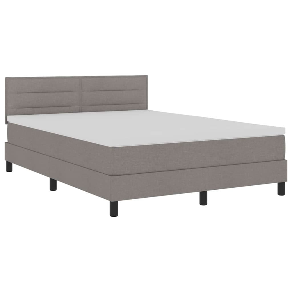 vidaXL Estrutura de Cama com Colchão Cinza Claro Tecido 140 X 200 cm - 3645442863