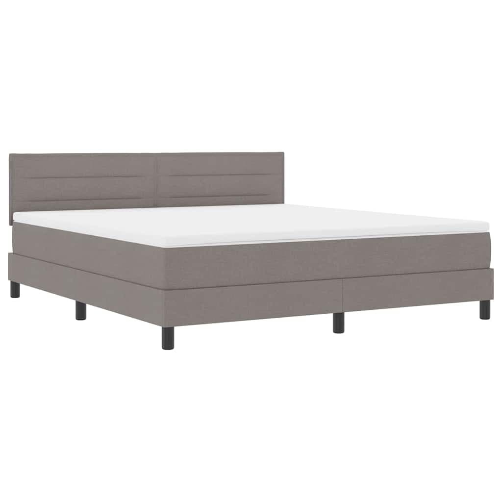 vidaXL Estrutura de Cama com Colchão Cinza Claro Tecido 180 X 200 cm - 1875264951