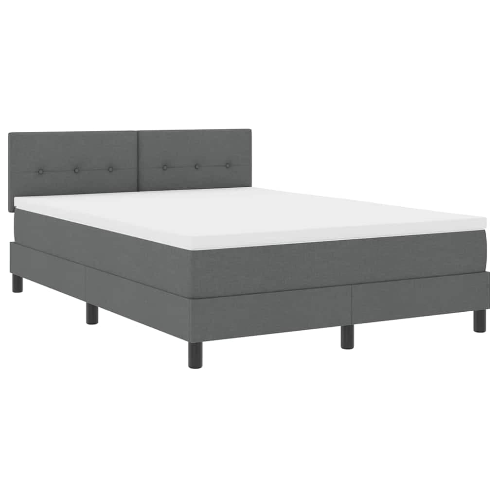 vidaXL Cama Box com colchão Cinzento escuro 160 x 200 cm tecido