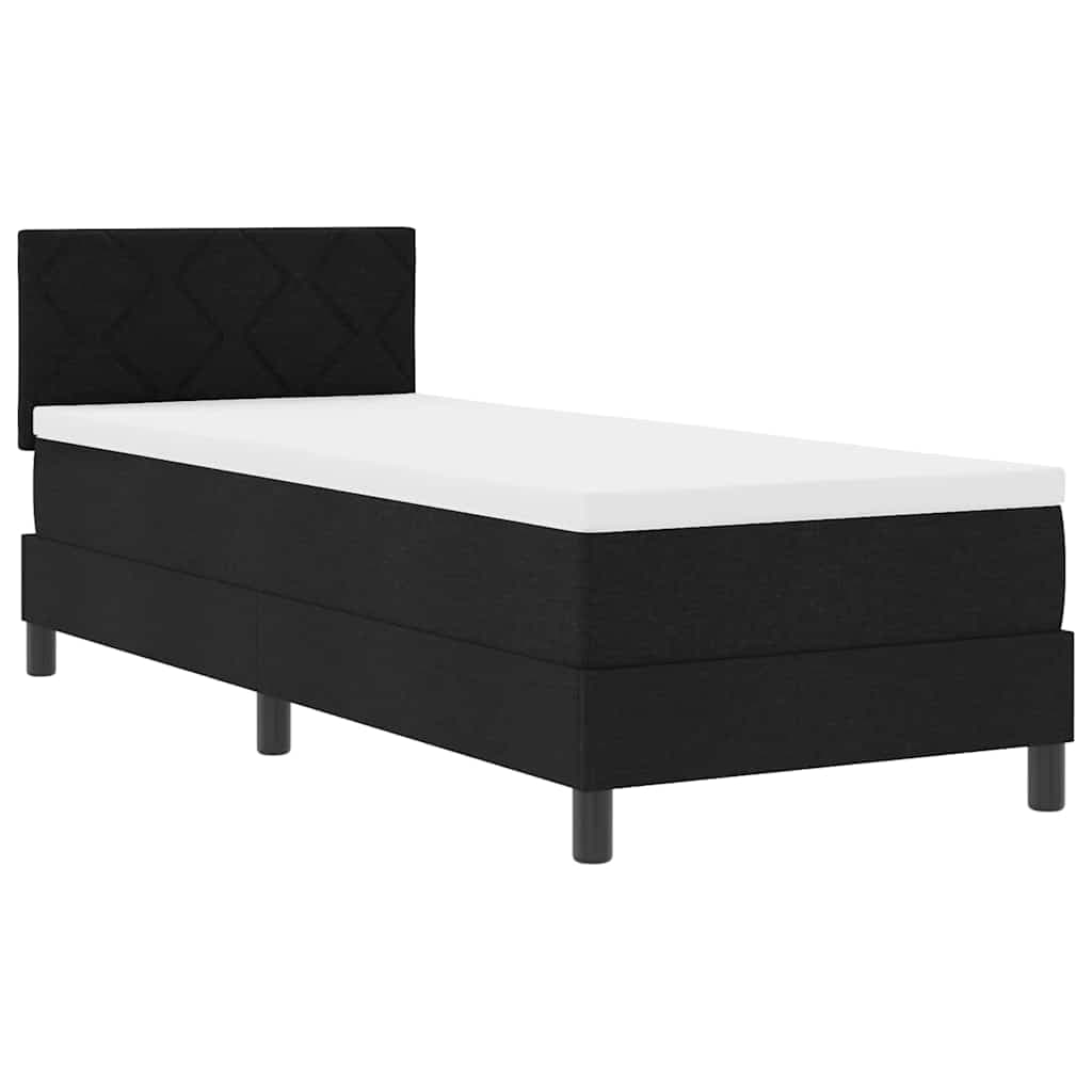 vidaXL Cama Box com colchão com led Preto 80 x 200 cm tecido