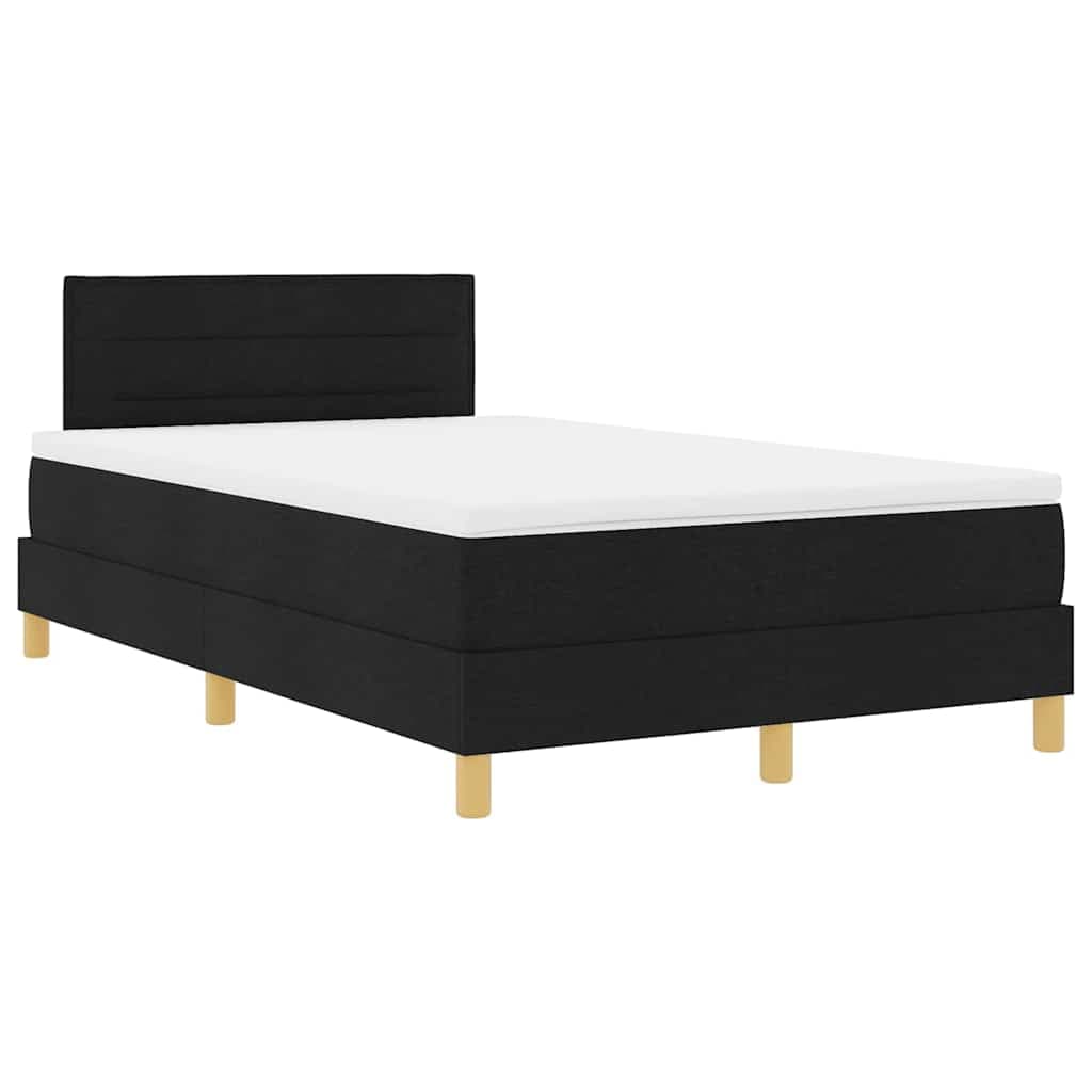 vidaXL Cama Box Spring com Colchão & led Preta 120x200 cm Tecido - 4062577786
