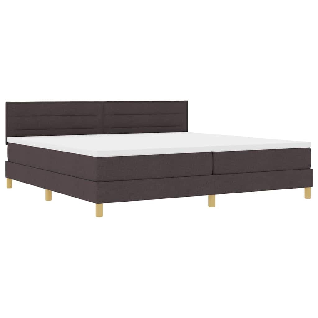 vidaXL Cama Box Spring LED Marrom Escuro 200 x 200 cm tecido