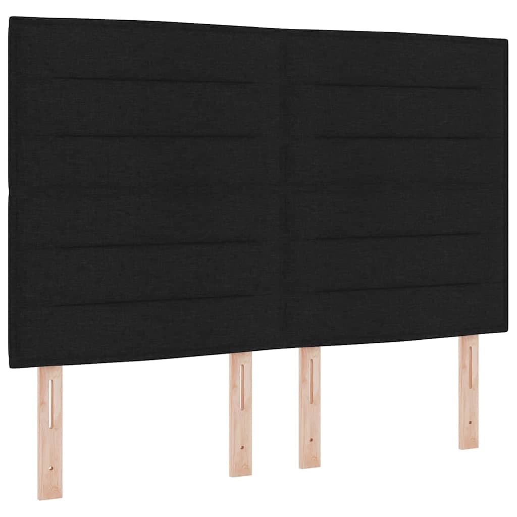 vidaXL Cama Box Spring com Colchão & led Preta 140x190 cm Tecido - 1593255859