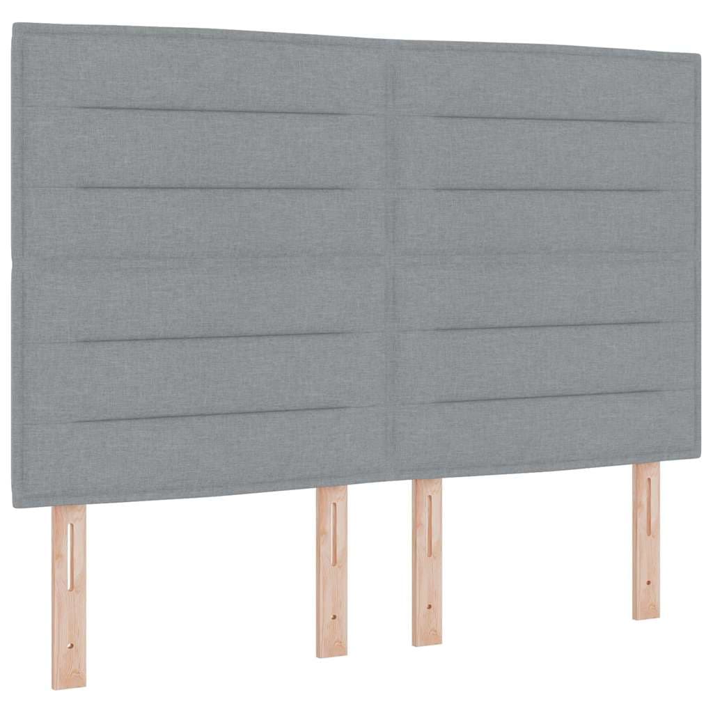 vidaXL Cama Box Spring com Colchão & led Cinza Claro 140x200 cm Tecido - 782095164