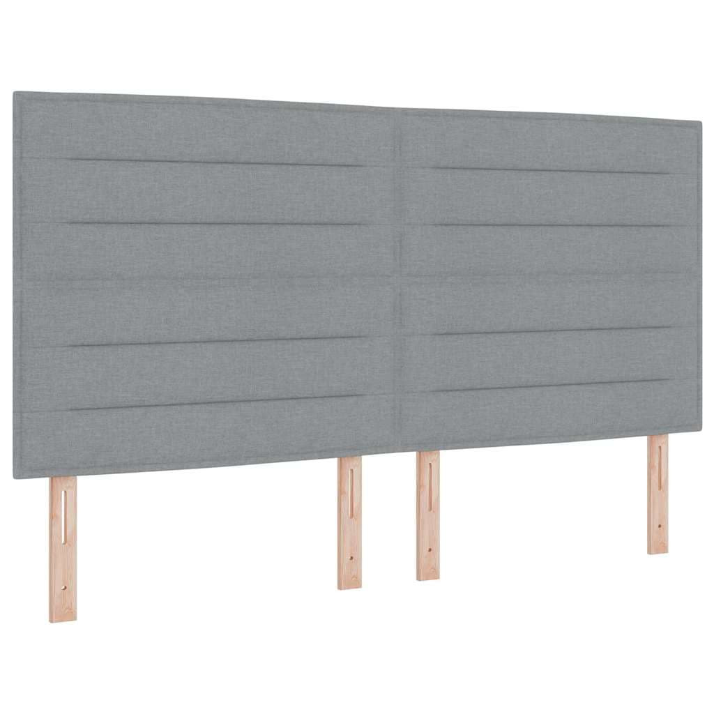 vidaXL Cama Box Spring com Colchão & led Cinza Claro 180x200 cm Tecido - 4256523107