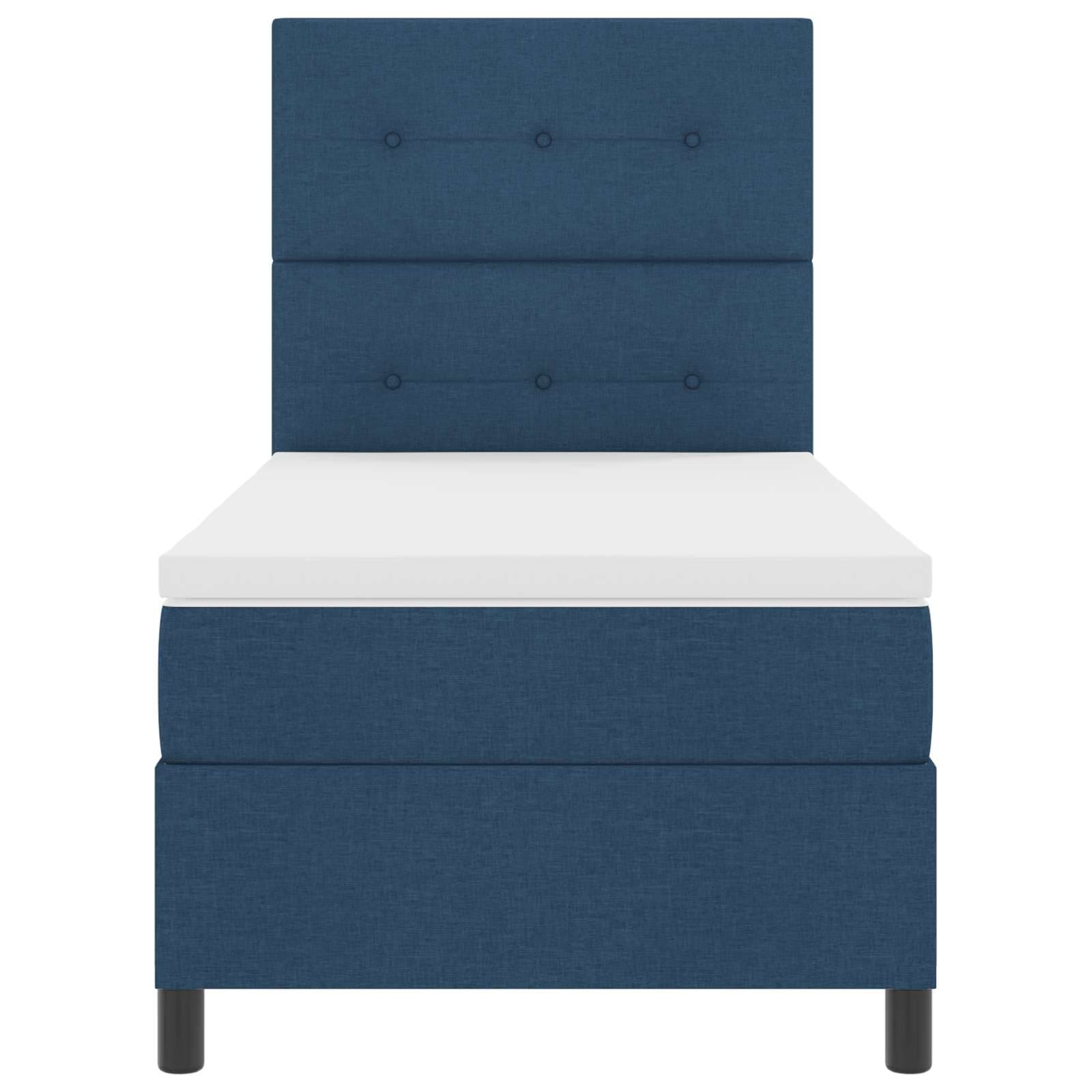 vidaXL Cama Box com colchão com led Azul 80 x 200 cm tecido