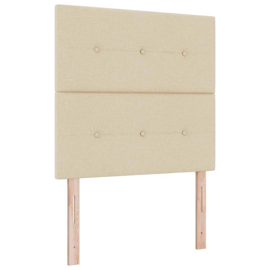 vidaXL Cama Box com colchão com led Creme 100 x 200 cm tecido