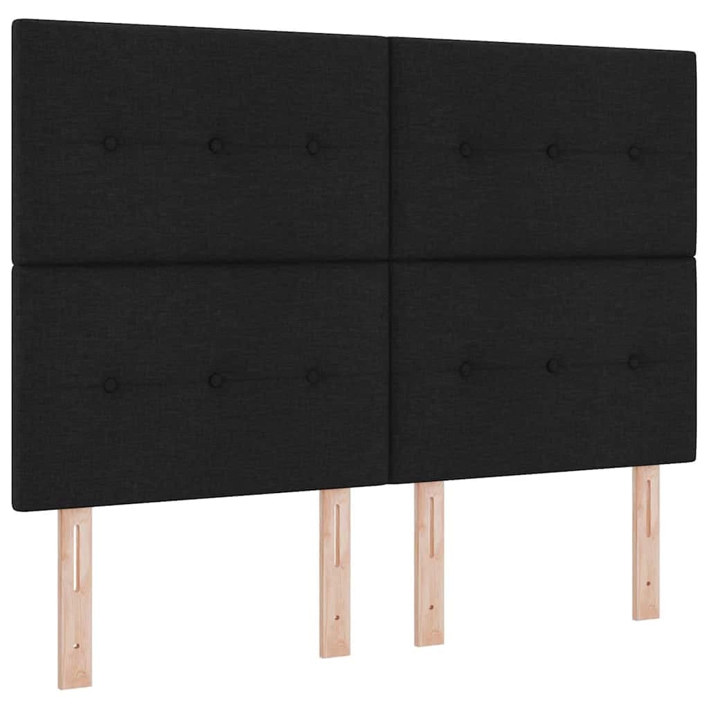vidaXL Cama Box com Colchão & led Preta 140x200 cm Tecido - 3427109145