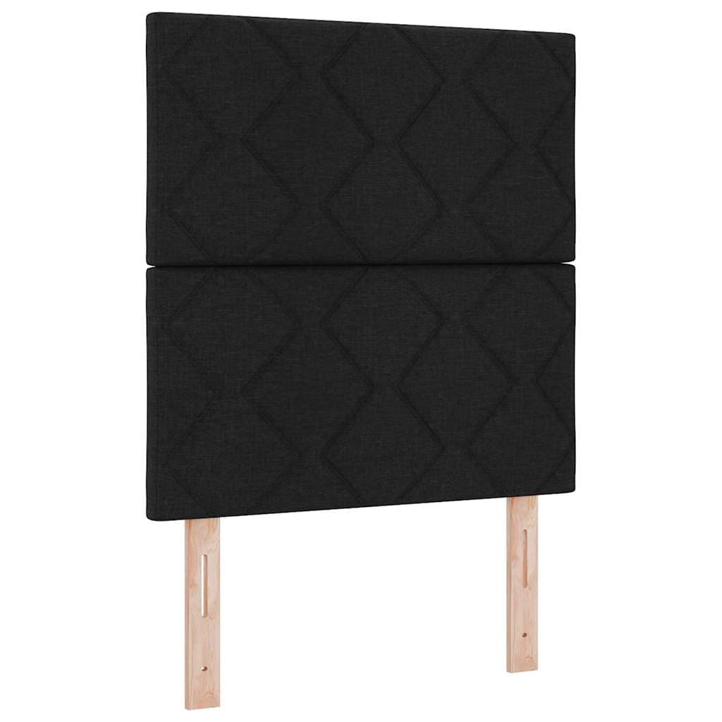 vidaXL Cama Box com colchão com led Preto 80 x 200 cm tecido