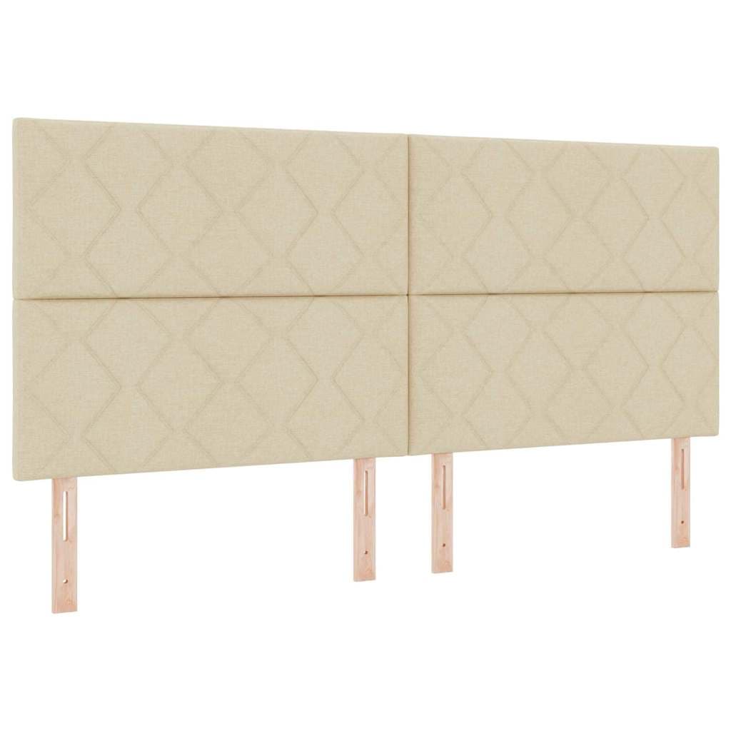 vidaXL Cama Box com colchão com led Creme 200 x 200 cm tecido