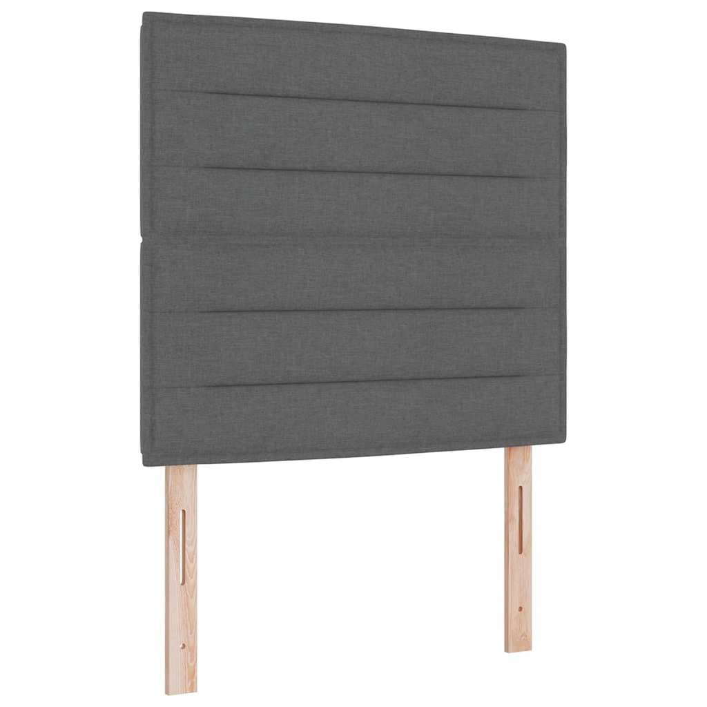 vidaXL Cama Box com Colchão & led Cinza Escuro 90x200 cm Tecido - 3127339925