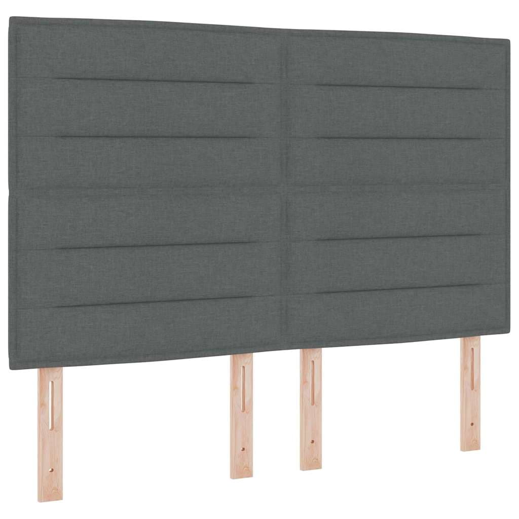 vidaXL Cama Box com Colchão & led Cinza Escura 140x200 cm Tecido - 2660506171