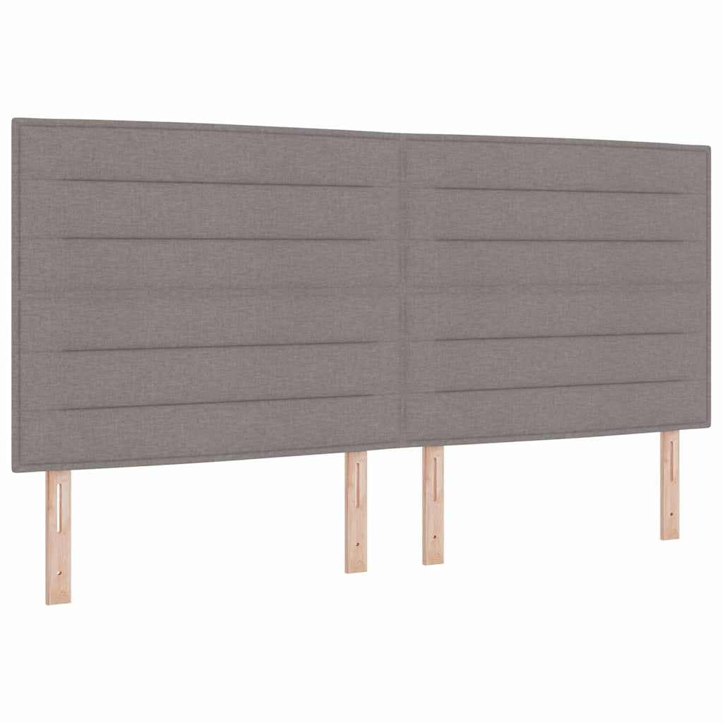 vidaXL Cama Box Spring LED Cinzento-acastanhado 200 x 200 cm tecido