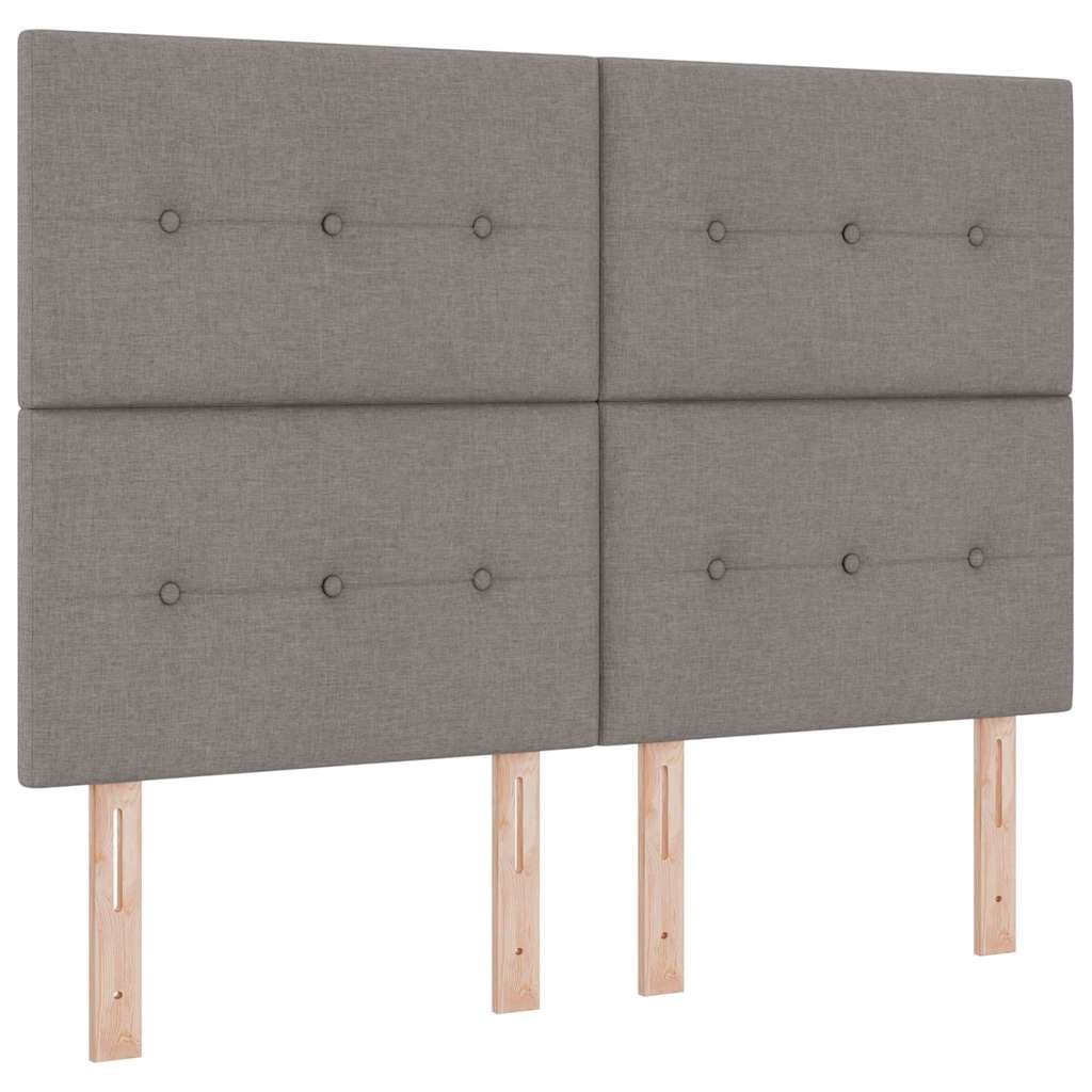 vidaXL Estrutura de Cama com Colchão Taupe Tecido 140 X 190 cm - 855934765