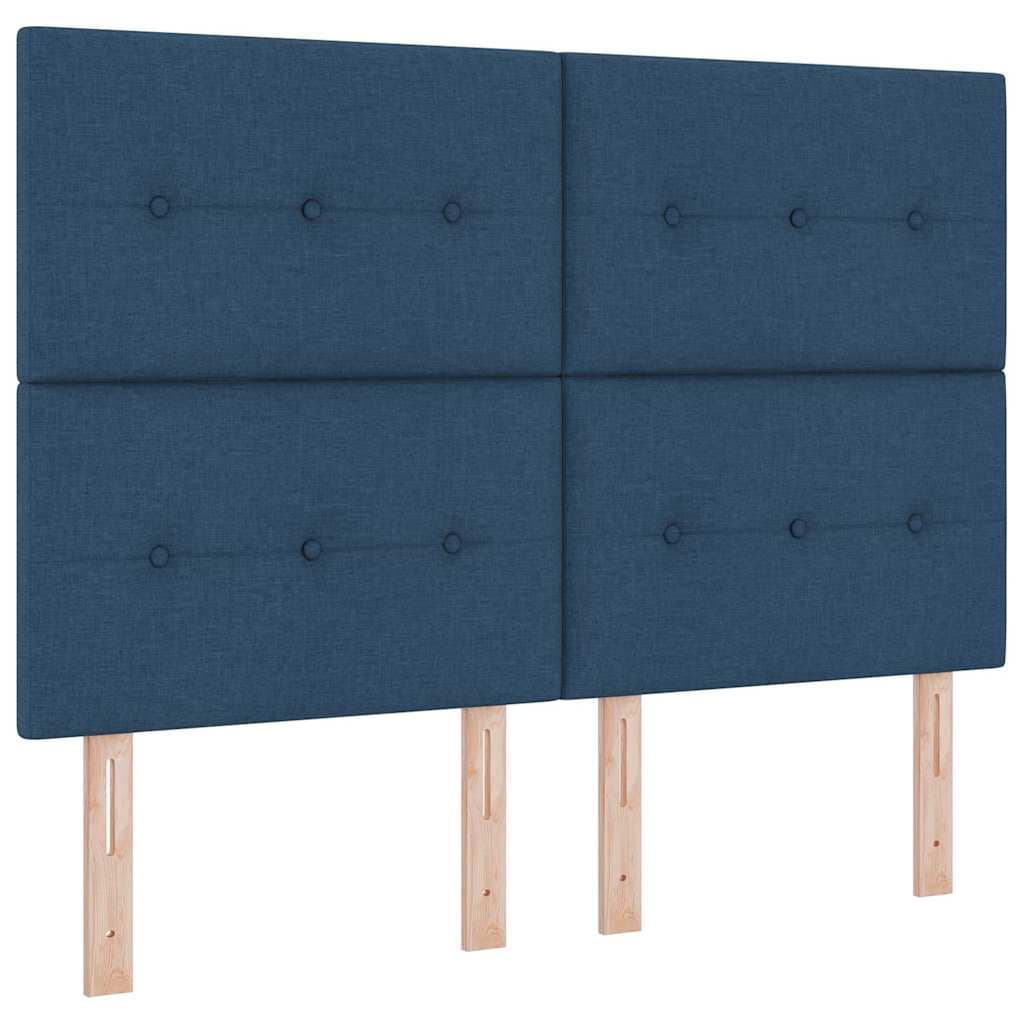 vidaXL Cama Box com Colchão e led Azul 140x200 cm em Tecido - 1255686025