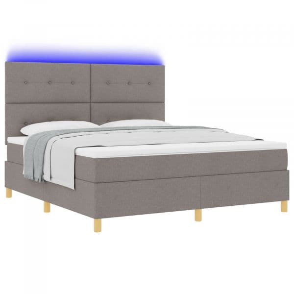 vidaXL Estrutura de Cama com Colchão Taupe Tecido 180 X 200 cm - 1983239481