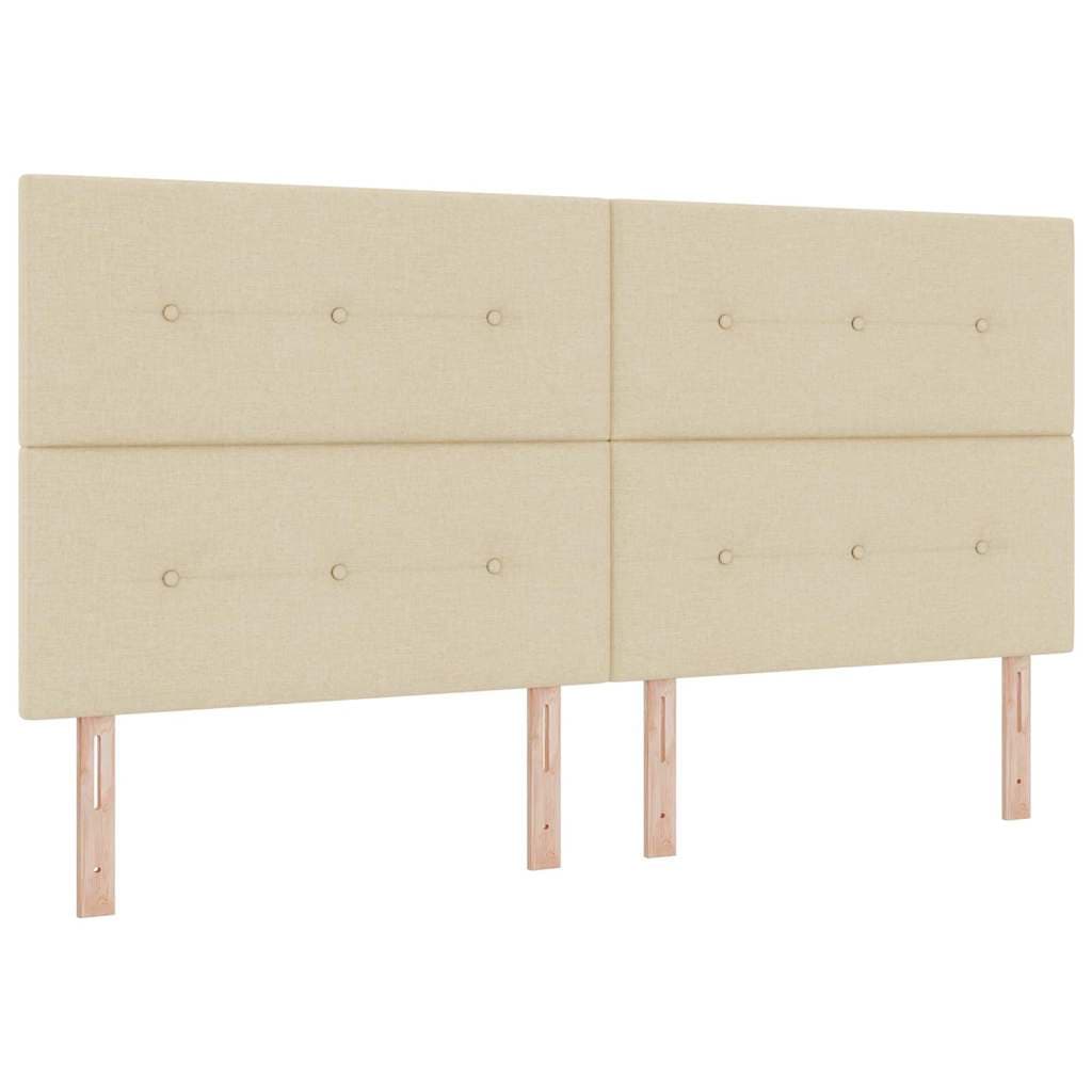 vidaXL Cama Box Spring LED com colchão Creme 200 x 200 cm tecido