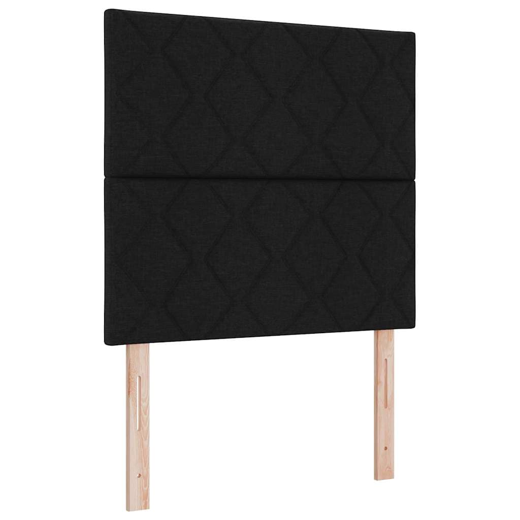 vidaXL Cama Box Spring LED com colchão Preto 120 x 190 cm tecido