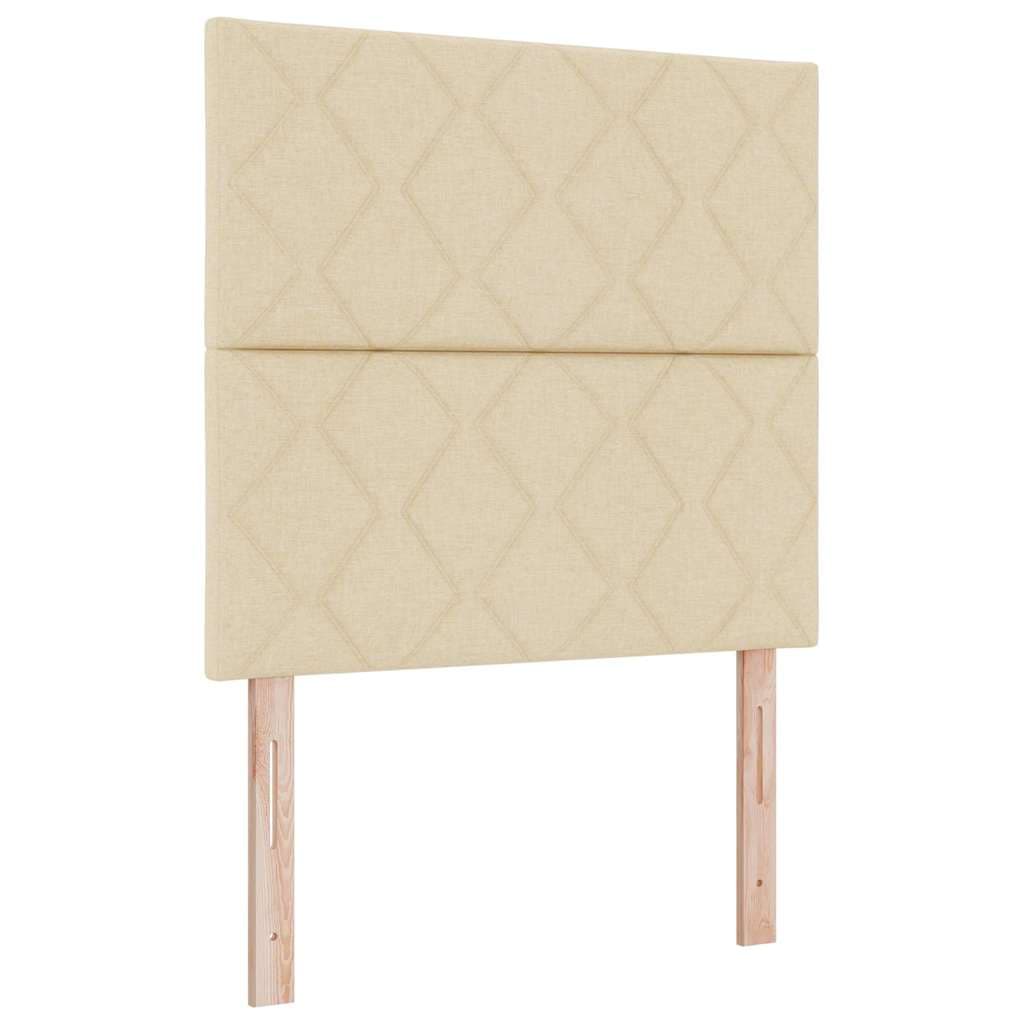 vidaXL Cama Box Spring LED com colchão Creme 120 x 200 cm tecido