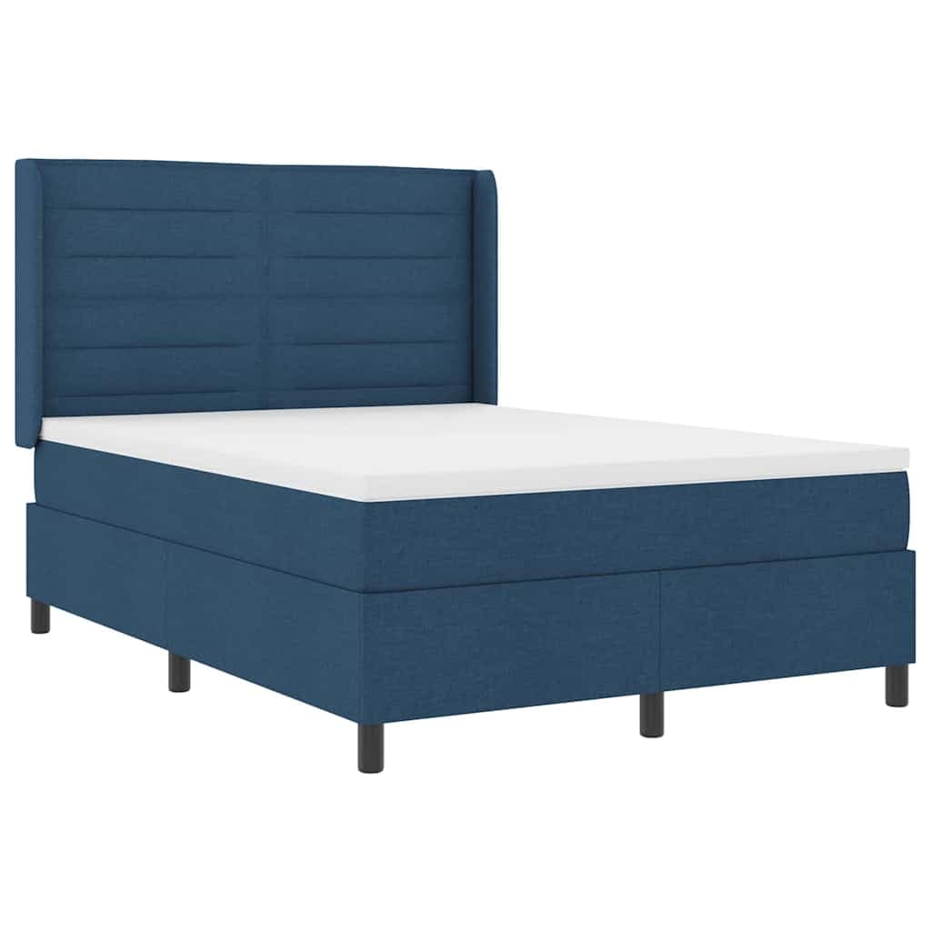 vidaXL Cama Box com Colchão e led Azul 140x200 cm em Tecido - 3485930849
