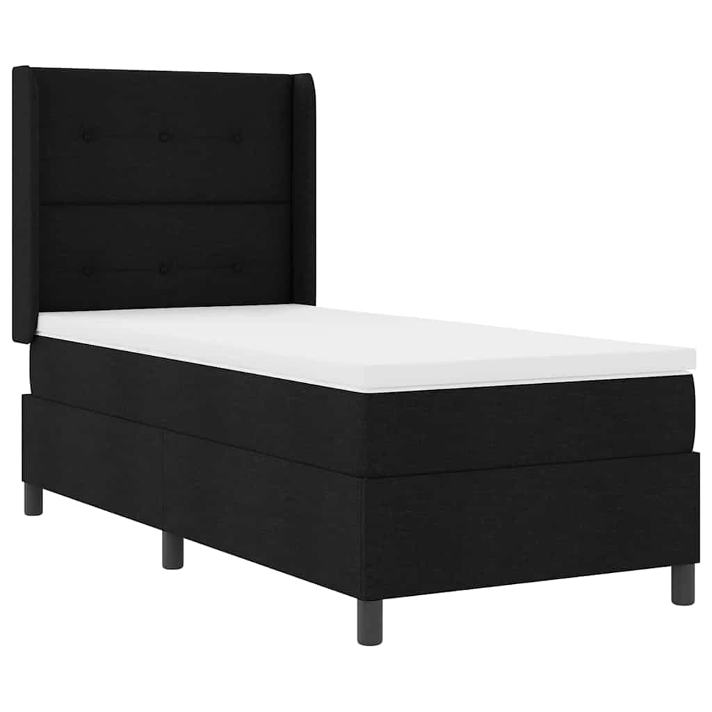 vidaXL Cama Box Spring com Colchão e led Preto 90x190 cm Tecido - 1951750963