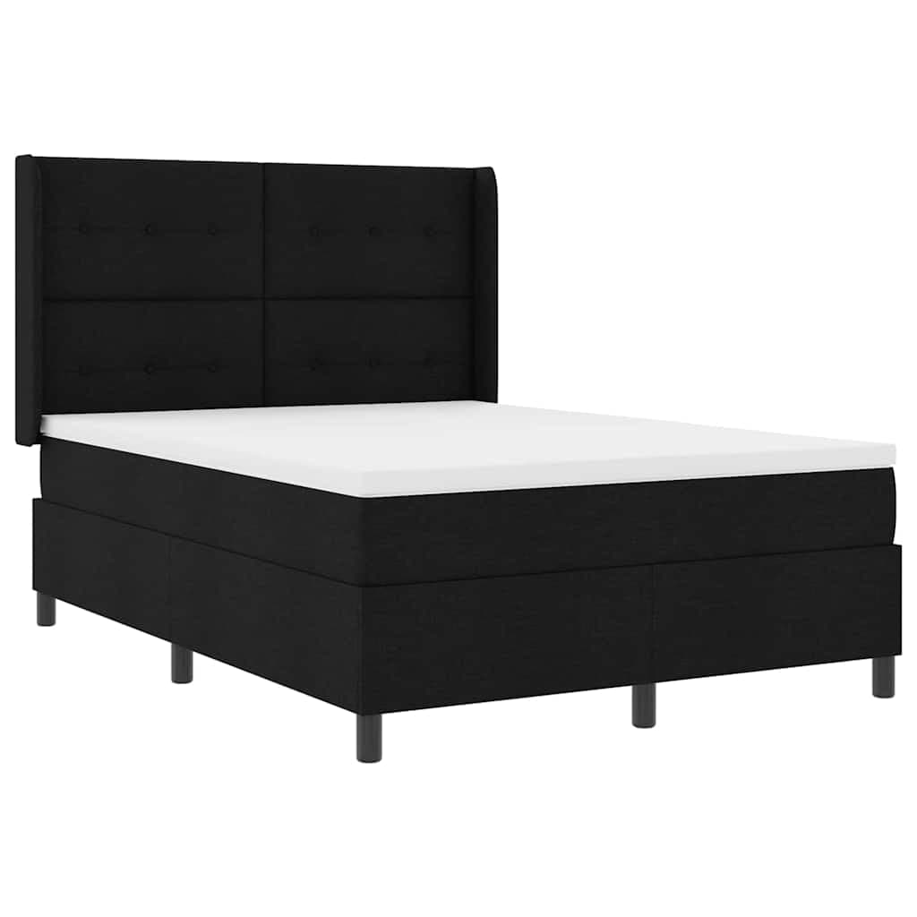 vidaXL Cama Box com Colchão e led Preta 140x190 cm em Tecido - 2647737899
