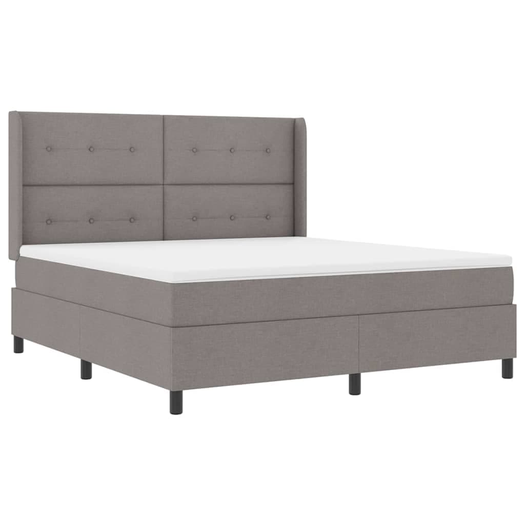 vidaXL Cama Box Spring LED Cinzento-acastanhado 180 x 200 cm tecido