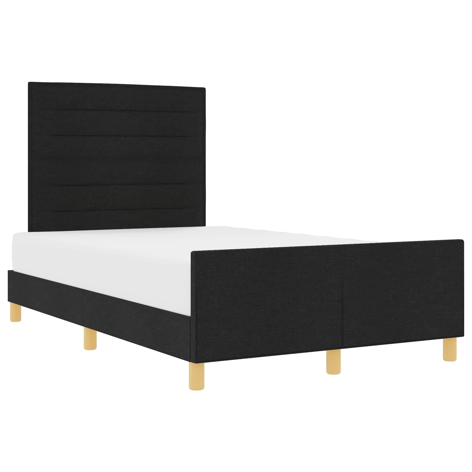 vidaXL Estrutura de Cama Preta 120x190 cm em Tecido - 1775394791