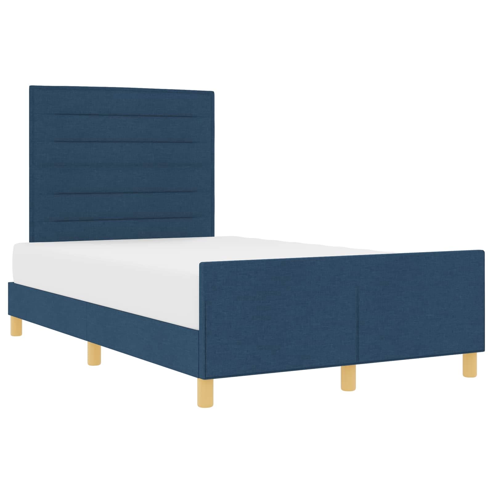 vidaXL Estrutura da Cama com cabeceira Azul 120 x 200 cm tecido