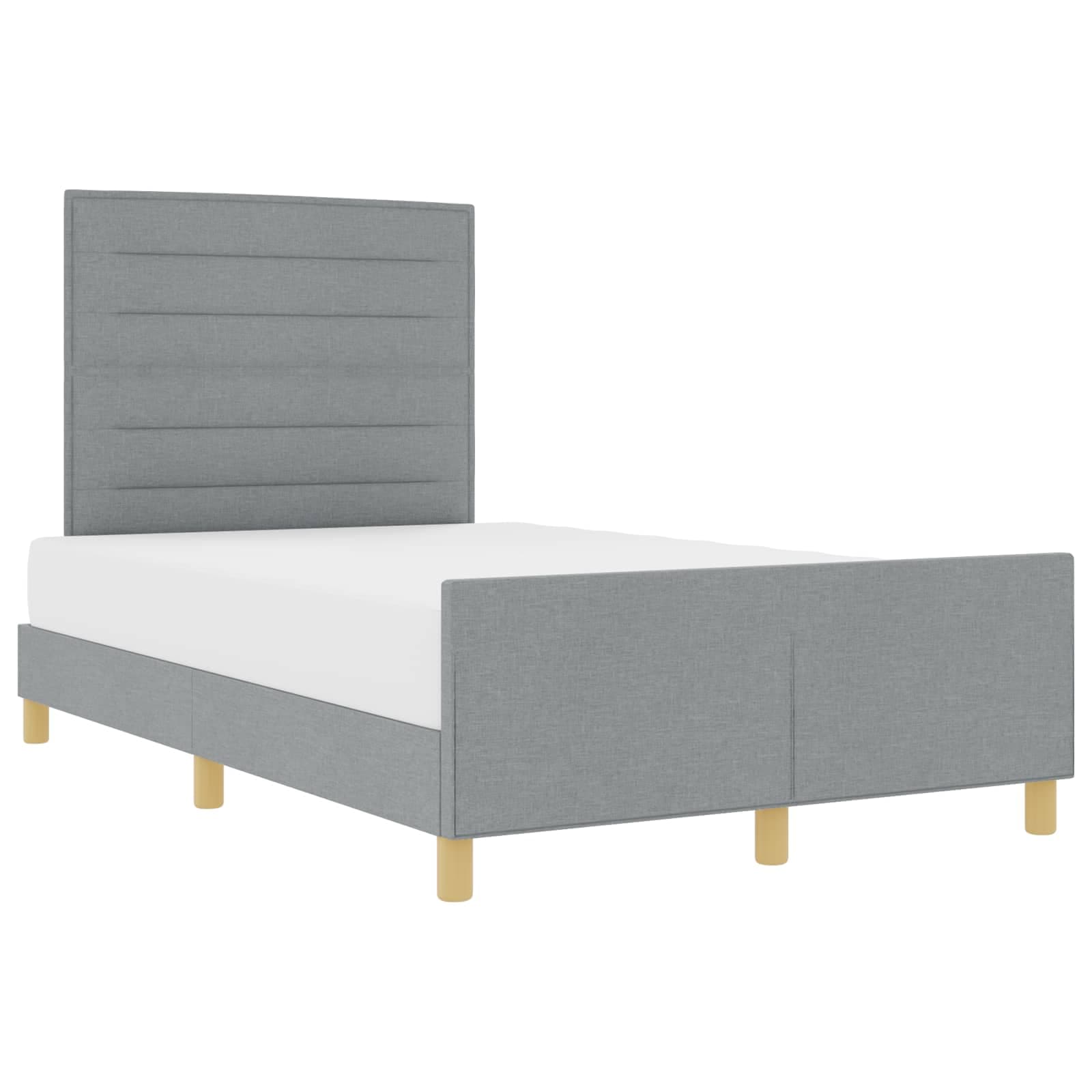 vidaXL Estrutura de Cama de Tecido Cinza Claro 160x200 cm - 331902907