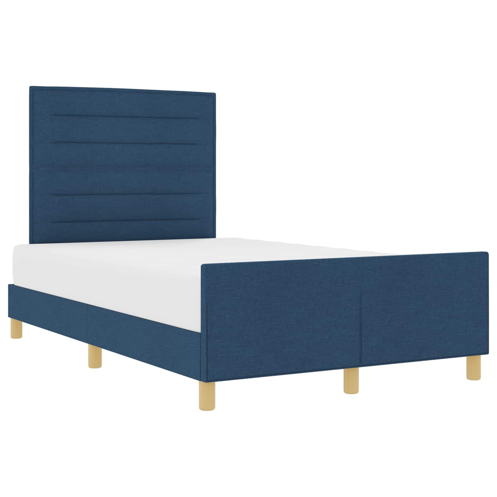 vidaXL Cama Azul 160x200 cm Tecido - 4078798501