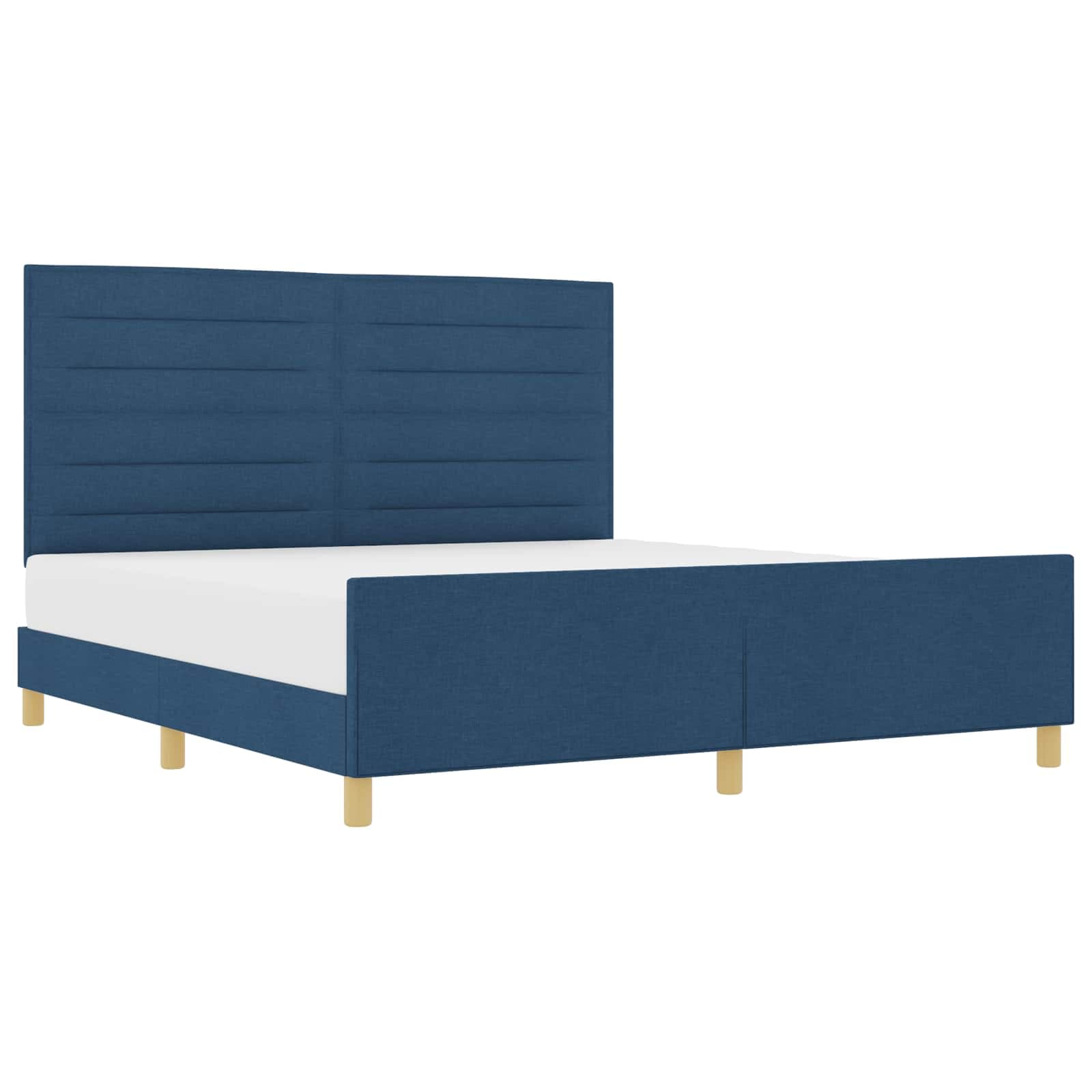 vidaXL Estrutura de Cama de Tecido Azul 180x200 cm - 2495073113