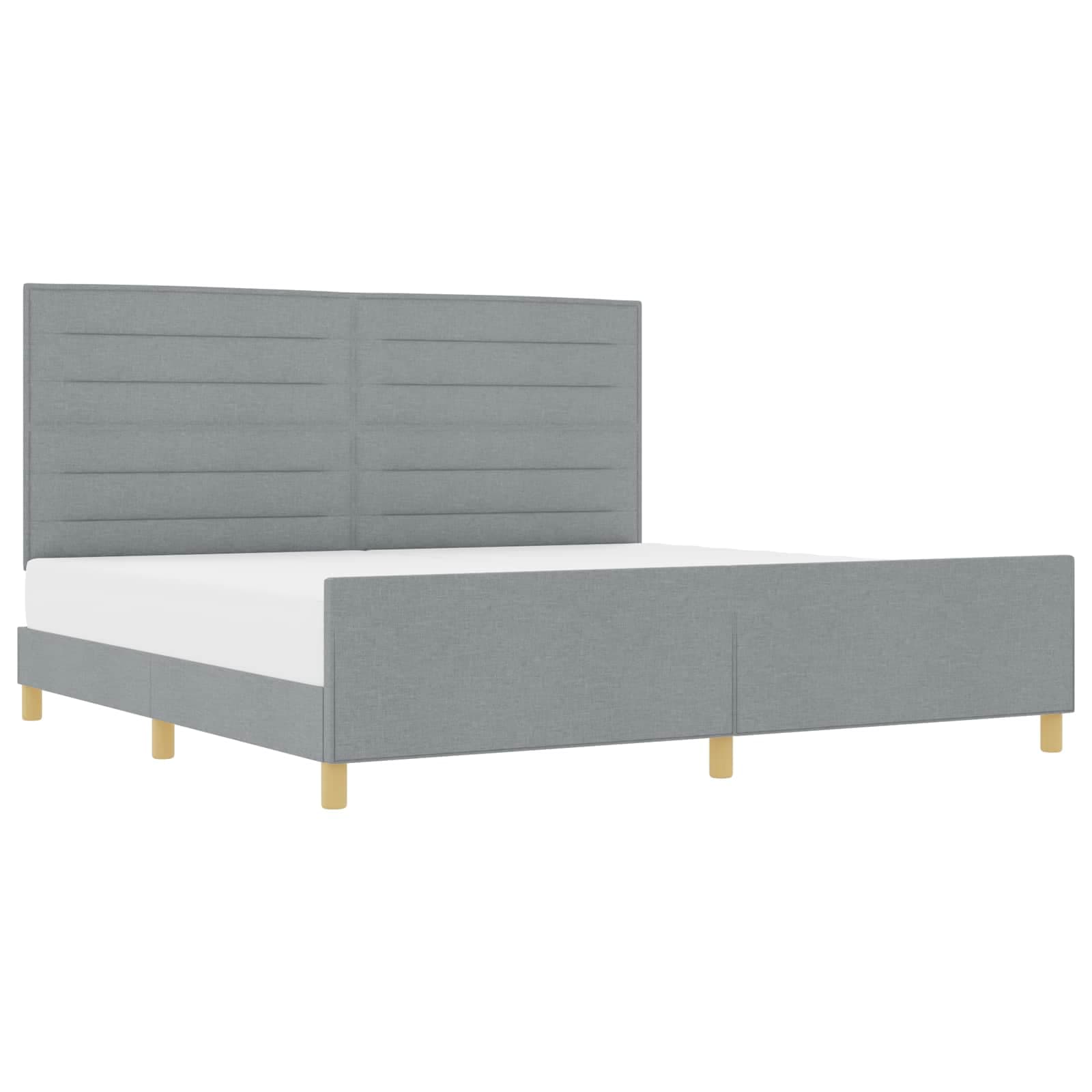 vidaXL Estrutura de Cama em Cinza Claro, 200x200 cm, Tecido - 230595299