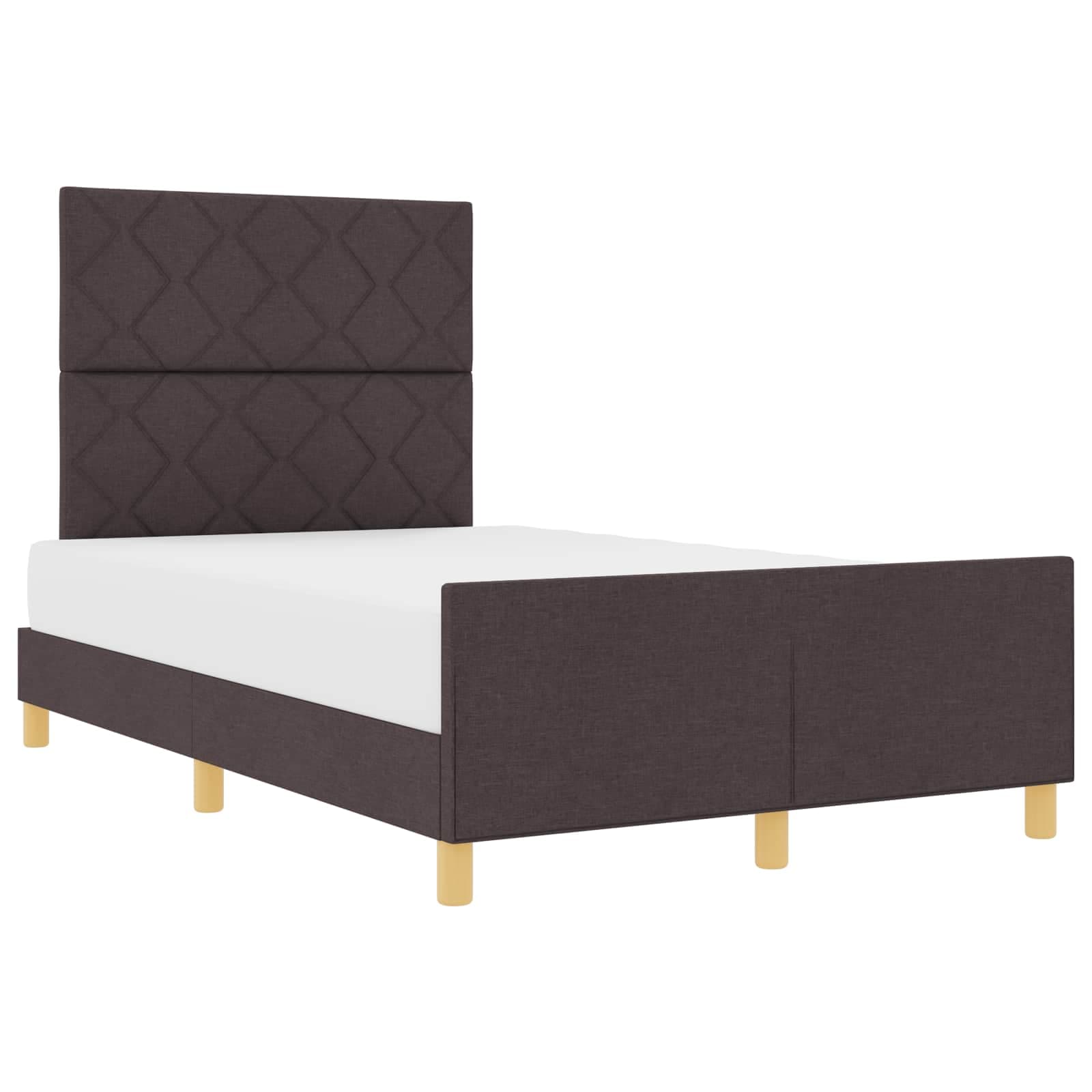 vidaXL Estrutura da Cama Castanho escuro 120 x 200 cm tecido
