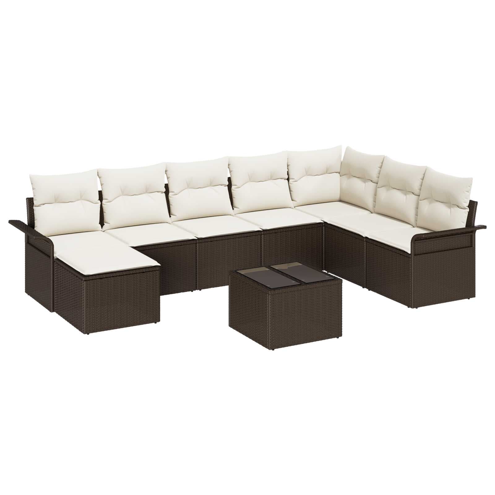 vidaXL Conjunto de Sofá de Jardim 9 pcs Cinzeto Rattan Sintético