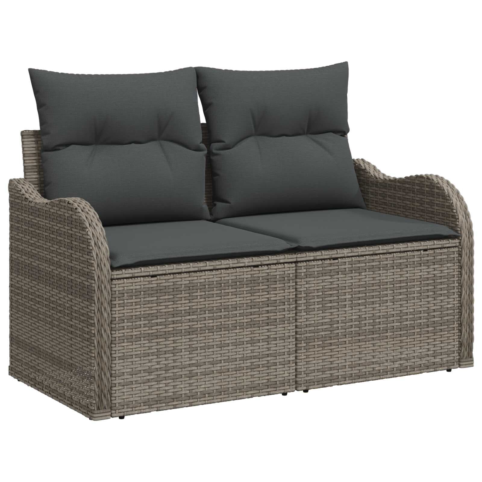 vidaXL Conjunto de Sofá de Jardim 10 Peças Cinzeto Vime Pe - 4262294478
